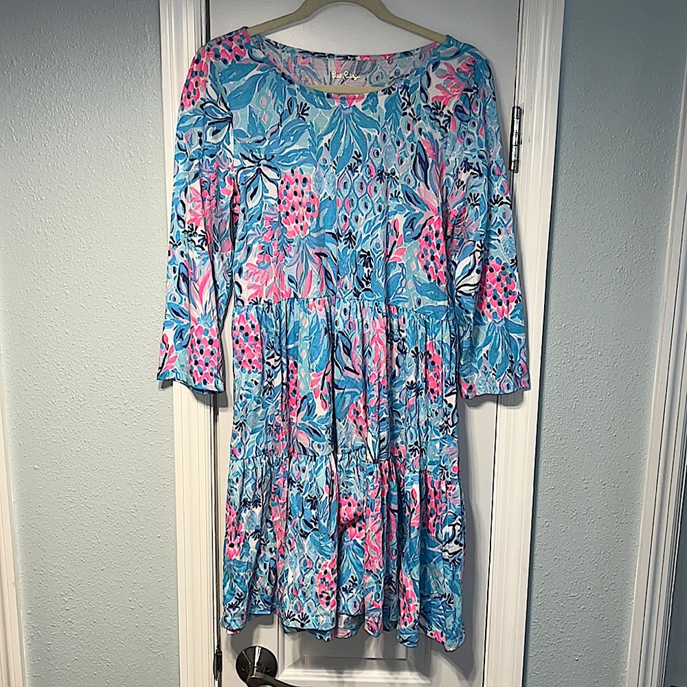 Lilly Pulitzer ladies 3/4 sleeve cotton midi dress